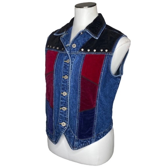 Vintage Carole Little Patchwork Denim Vest - Picture 4 of 10